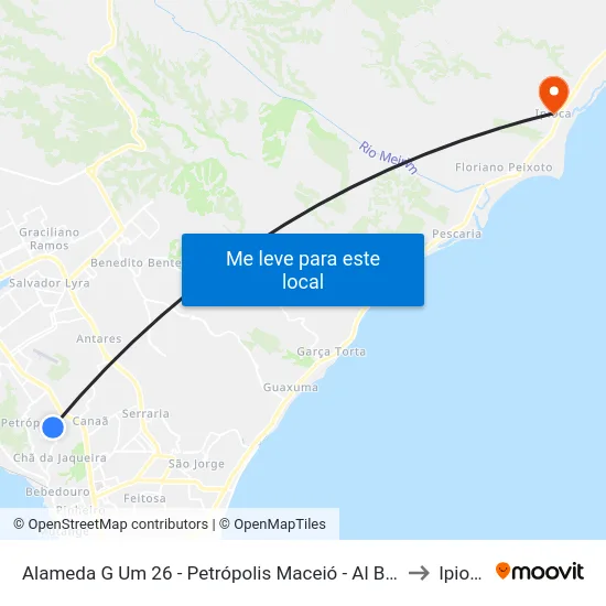 Alameda G Um 26 - Petrópolis Maceió - Al Brasil to Ipioca map