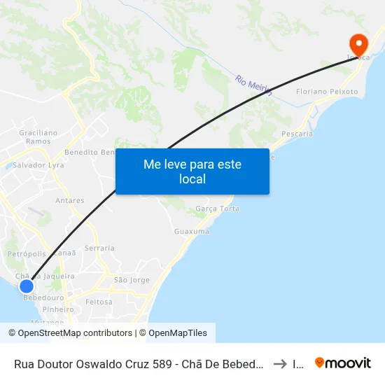 Rua Doutor Oswaldo Cruz 589 - Chã De Bebedouro Maceió - Al República Federativa Do Brasil to Ipioca map