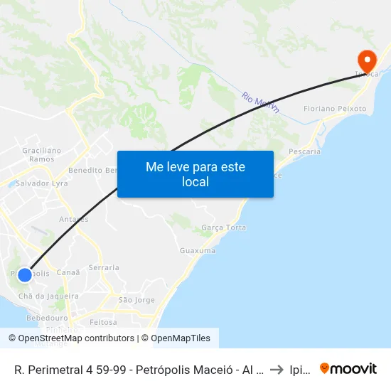 R. Perimetral 4 59-99 - Petrópolis Maceió - Al 57062-642 Brasil to Ipioca map