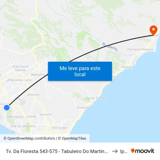 Tv. Da Floresta 543-575 - Tabuleiro Do Martins Maceió - Al 57060-080 Brasil to Ipioca map