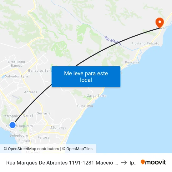 Rua Marquês De Abrantes 1191-1281 Maceió - Al República Federativa Do Brasil to Ipioca map