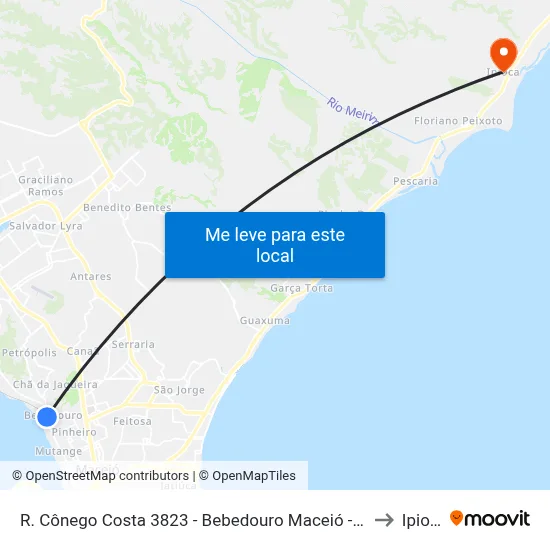 R. Cônego Costa 3823 - Bebedouro Maceió - Al Brasil to Ipioca map
