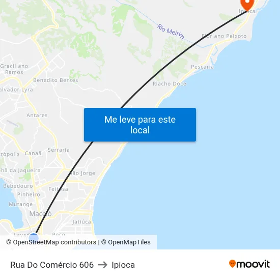 Rua Do Comércio 606 to Ipioca map