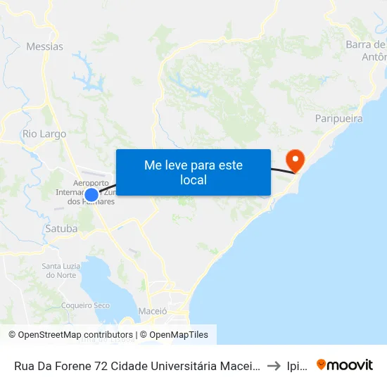 Rua Da Forene 72 Cidade Universitária Maceió - Alagoas Brasil to Ipioca map