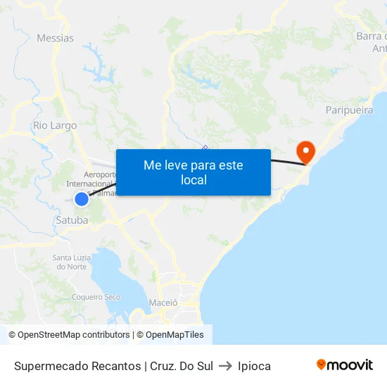 Supermecado Recantos | Cruz. Do Sul to Ipioca map