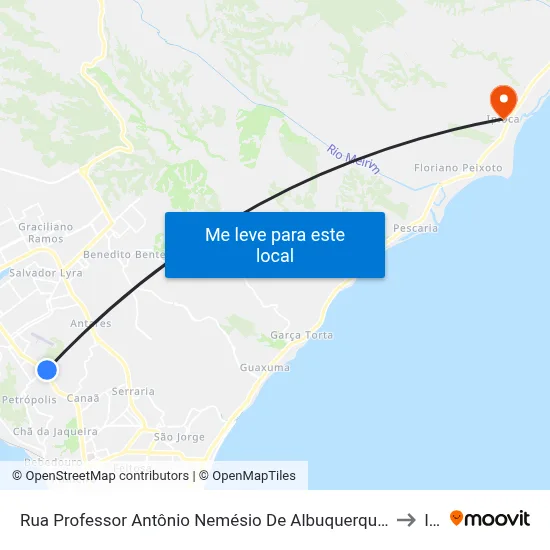 Rua Professor Antônio Nemésio De Albuquerque 1-11 - Jardim Petrópolis Maceió - Al 57080-640 República Federativa Do Brasil to Ipioca map