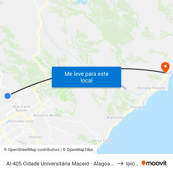 Al-405 Cidade Universitária Maceió - Alagoas Brasil to Ipioca map