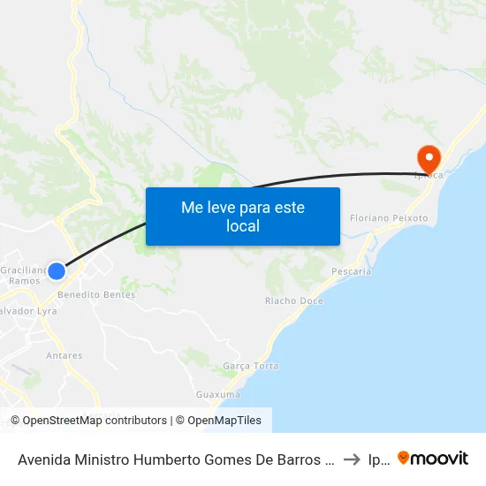 Avenida Ministro Humberto Gomes De Barros Benedito Bentes Maceió - Alagoas Brasil to Ipioca map