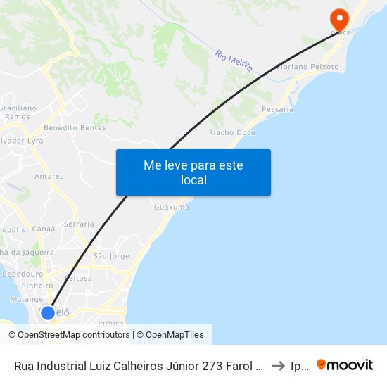 Rua Industrial Luiz Calheiros Júnior 273 Farol Maceió - Alagoas 57050 Brasil to Ipioca map