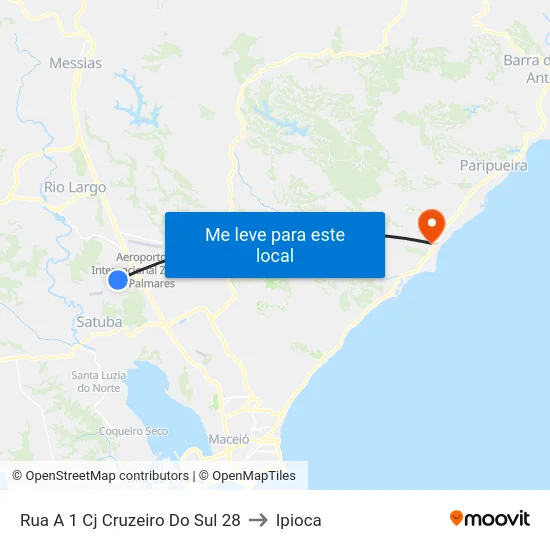 Rua A 1 Cj Cruzeiro Do Sul 28 to Ipioca map