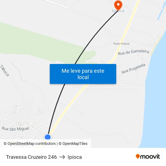 Travessa Cruzeiro 246 to Ipioca map