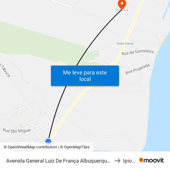 Avenida General Luiz De França Albuquerque 157 to Ipioca map