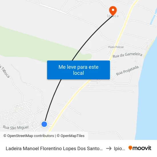 Ladeira Manoel Florentino Lopes Dos Santos 100 to Ipioca map