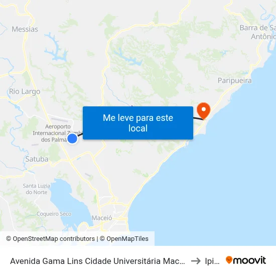 Avenida Gama Lins Cidade Universitária Maceió - Alagoas Brasil to Ipioca map