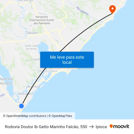 Rodovia Doutor Ib Gatto Marinho Falcão, 550 to Ipioca map