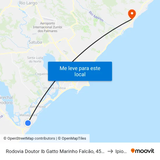 Rodovia Doutor Ib Gatto Marinho Falcão, 4505 to Ipioca map