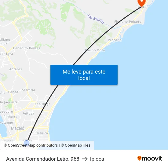 Avenida Comendador Leão, 968 to Ipioca map