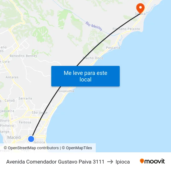 Avenida Comendador Gustavo Paiva 3111 to Ipioca map