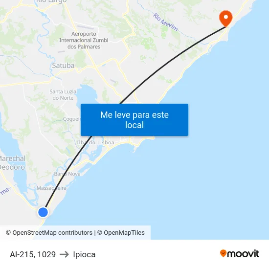 Al-215, 1029 to Ipioca map