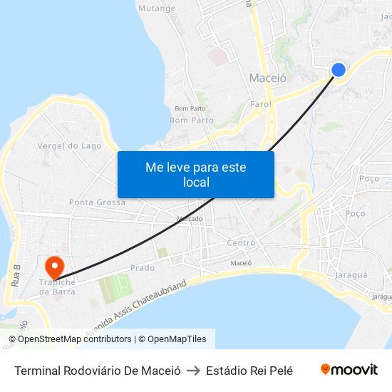 Terminal Rodoviário De Maceió to Estádio Rei Pelé map