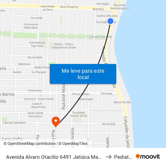 Avenida Alvaro Otacilio 6491 Jatiúca Maceió - Alagoas 57936 Brasil to Pediatria 24h map