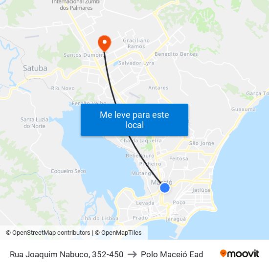 Rua Joaquim Nabuco, 352-450 to Polo Maceió Ead map