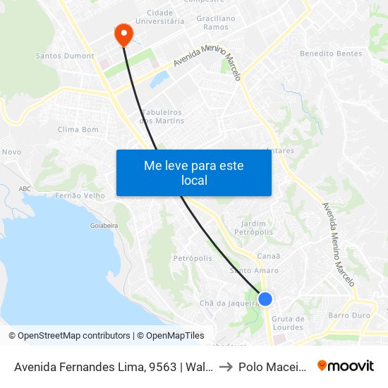 Avenida Fernandes Lima, 9563 | Walmart Farol to Polo Maceió Ead map