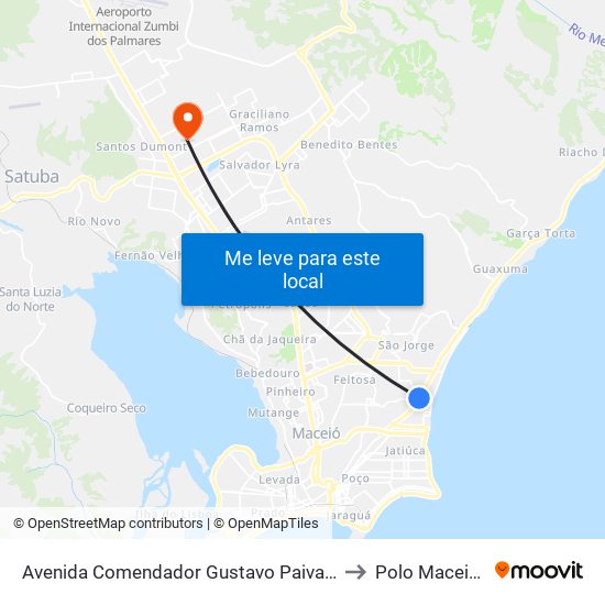 Avenida Comendador Gustavo Paiva, 3384 | Unit to Polo Maceió Ead map