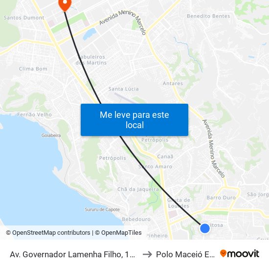 Av. Governador Lamenha Filho, 1832 to Polo Maceió Ead map