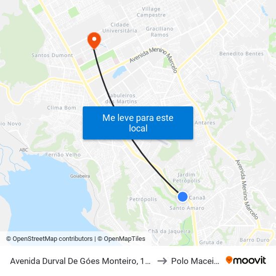 Avenida Durval De Góes Monteiro, 10730-11356 to Polo Maceió Ead map