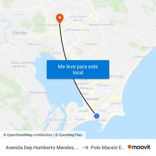 Avenida Dep.Humberto Mendes, 564 to Polo Maceió Ead map