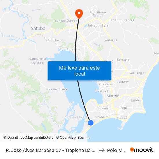 R. José Alves Barbosa 57 - Trapiche Da Barra Maceió - Al 57010-420 Brasil to Polo Maceió Ead map