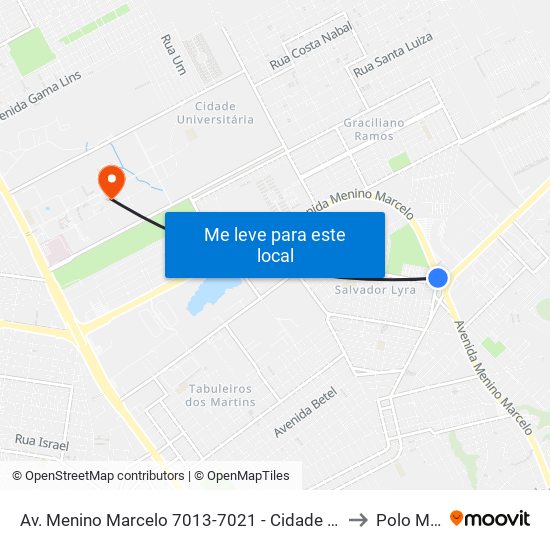 Av. Menino Marcelo 7013-7021 - Cidade Universitária Maceió - Al 57073-470 Brasil to Polo Maceió Ead map