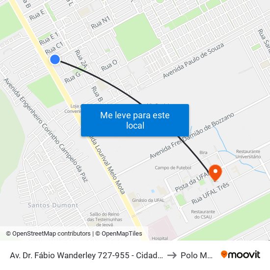 Av. Dr. Fábio Wanderley 727-955 - Cidade Universitária Maceió - Al Brasil to Polo Maceió Ead map