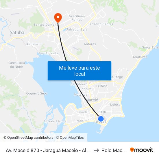 Av. Maceió 870 - Jaraguá Maceió - Al 57022-080 Brasil to Polo Maceió Ead map