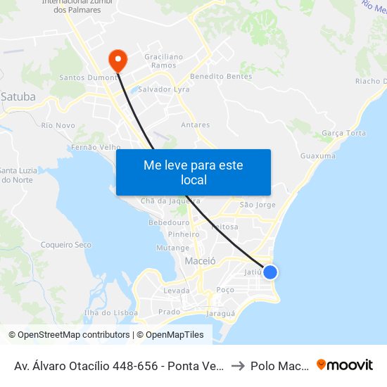 Av. Álvaro Otacílio 448-656 - Ponta Verde Maceió - Al Brasil to Polo Maceió Ead map