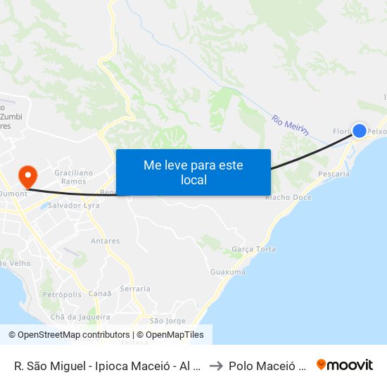 R. São Miguel - Ipioca Maceió - Al Brasil to Polo Maceió Ead map