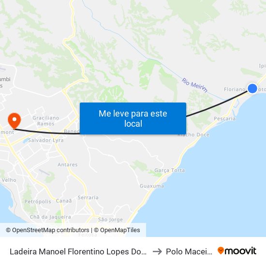 Ladeira Manoel Florentino Lopes Dos Santos 100 to Polo Maceió Ead map