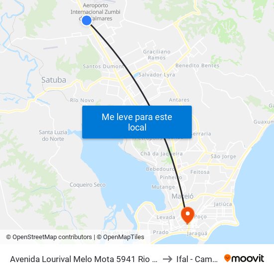 Avenida Lourival Melo Mota 5941 Rio Largo - Alagoas 57100-000 Brasil to Ifal - Campus Maceió map