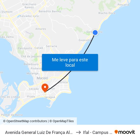 Avenida General Luiz De França Albuquerque, 127 to Ifal - Campus Maceió map