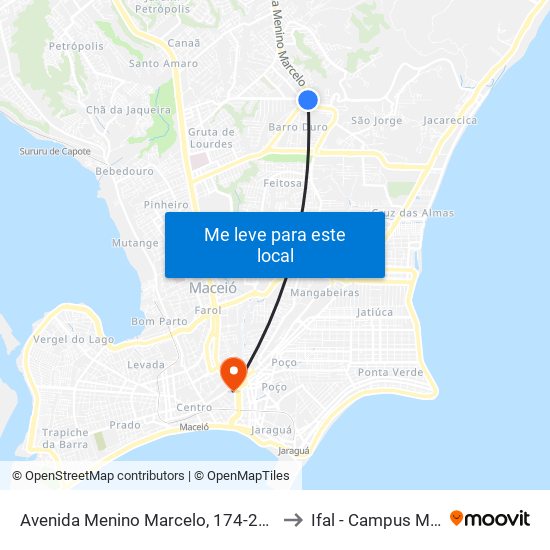 Avenida Menino Marcelo, 174-212 | Assaí to Ifal - Campus Maceió map