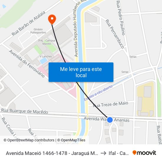 Avenida Maceió 1466-1478 - Jaraguá Maceió - Al 57022-080 República Federativa Do Brasil to Ifal - Campus Maceió map