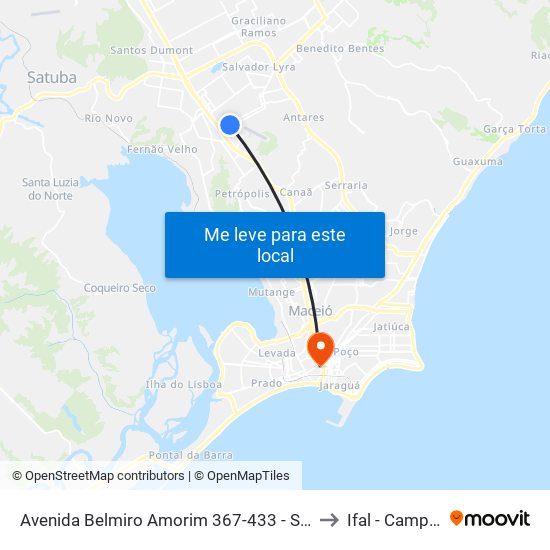 Avenida Belmiro Amorim 367-433 - Santa Lúcia Maceió - Al Brasil to Ifal - Campus Maceió map