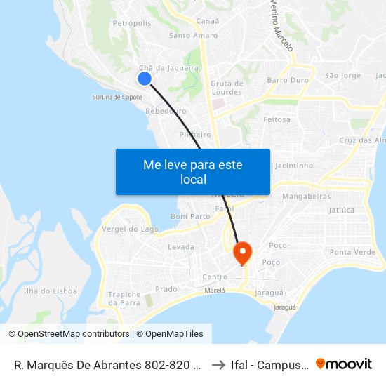 R. Marquês De Abrantes 802-820 Maceió - Al Brasil to Ifal - Campus Maceió map
