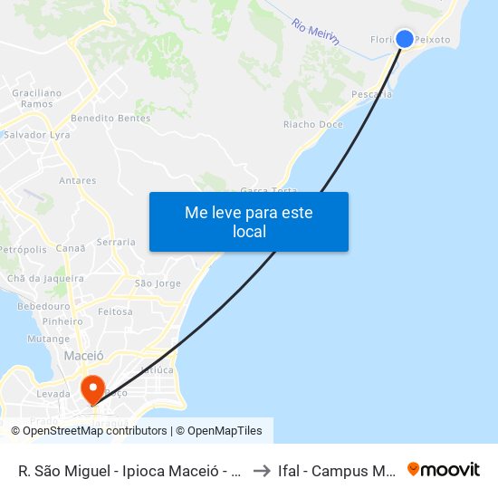 R. São Miguel - Ipioca Maceió - Al Brasil to Ifal - Campus Maceió map