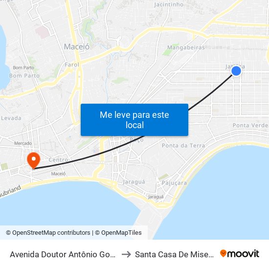 Avenida Doutor Antônio Gomes De Barros, 530-536 to Santa Casa De Misericórdia De Maceió map