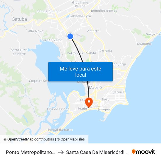 Ponto Metropolitano | Piedade to Santa Casa De Misericórdia De Maceió map