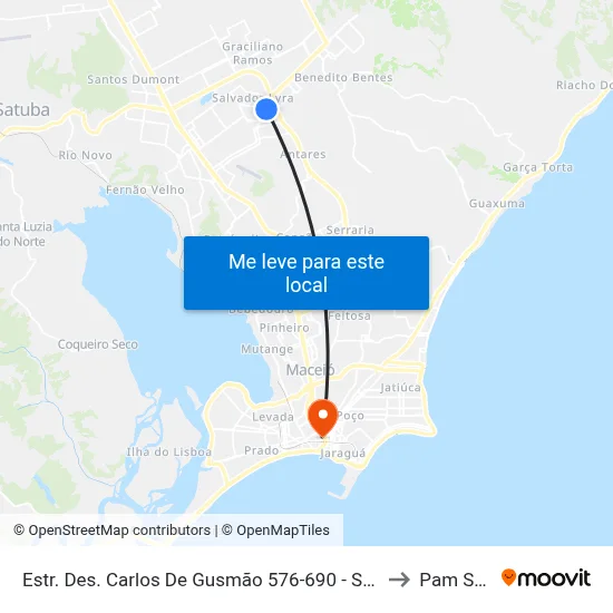 Estr. Des. Carlos De Gusmão 576-690 - Santa Lúcia Maceió - Al 57082-300 Brasil to Pam Salgadinho map