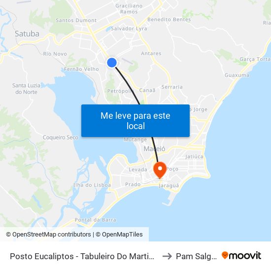 Posto Eucaliptos - Tabuleiro Do Martins Maceió - Al Brasil to Pam Salgadinho map