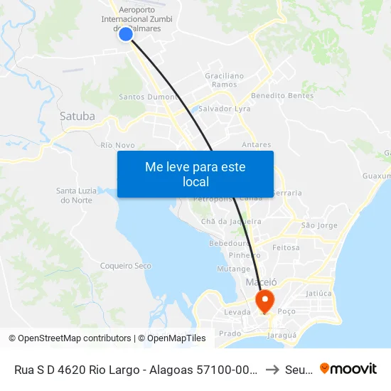 Rua S D 4620 Rio Largo - Alagoas 57100-000 Brasil to Seune map